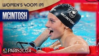 Summer McIntosh beats out Team USAs Grimes Weyant for 400m IM gold  Paris Olympics  NBC Sports [upl. by Ahsikad950]