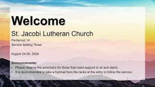 St Jacobi Lutheran Church  Pentecost 15 [upl. by Kcor560]