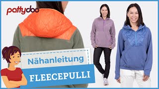 Fleecepulli mit Reißverschluss selber nähen ☔ Mit Kapuze oder Kragen amp vielen coolen Details [upl. by Niajneb]