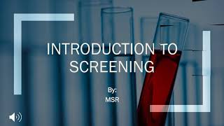 Basic introduction of screening by MSR [upl. by Analah672]