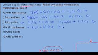 Formulación inorgánica 50 Ácidos Oxoácidos Nomenclatura tradicional ejercicio 2b [upl. by Brighton]