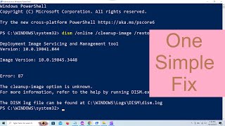 Error 87 The cleanupimage option is unknown DISM Scan Error One Simple FIX [upl. by Audrie]