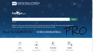 THE 8 STEPS How to search for scientific literature like a pro Using Pubmed as a use case [upl. by Grimaldi734]