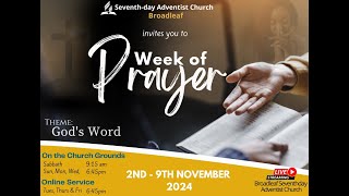 Broadleaf Seventh Day Adventist  Live Stream 2024  Week of Prayer 2024Theme Gods Word [upl. by Blader]