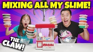 MIXING ALL MY SLIME WITH THE CLAW MACHINE Switch Up Challenge [upl. by Atived976]