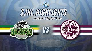 HIGHLIGHTS Humboldt Broncos at Flin Flon Bombers Oct 26 2024 [upl. by Annoyik]