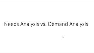 Needs vs Demand [upl. by Ciryl]