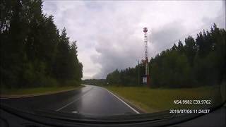 Driving in Ryazan region Рязань  Солотча  СпасКлепики 06072019 timelapse 4x [upl. by Pickard]