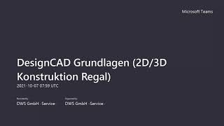 DesignCAD Regal  2D3D Konstruktion 07102021 [upl. by Skelly]