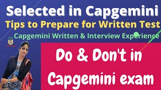 Capgemini written amp Interview Experience Live  Do amp Dont in Exam  Written and Interview Tips [upl. by Yarazed]