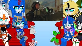 Transformers RiD “Team Prime“ react to bumblebee vs blitzwing [upl. by Alrrats]