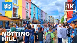 4K Portobello Road Market in Notting Hill London UK 🇬🇧 Walking Tour Vlog  Movie Filming Locations [upl. by Aimekahs]