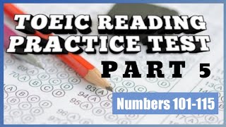 New TOEIC Practice Test  TOEIC Reading Part 5 101  115 [upl. by Ainer]