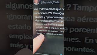 TRANIELA LLORA Y MIENTE POR AEROLÍNEAS ARGENTINAS HAY QUE PRIVATIZARLA O CERRARLA [upl. by Llenram]