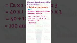 1 Molecular weight of Calcium carbonate CaCO₃  bimal physics episode gk caco3 CaCO3 calculate [upl. by Menendez]