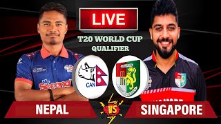 NEPAL VS SINGAPORE T20 WORLD CUP QUALIFIER LIVE  NEPAL VS SINGAPORE LIVE MATCH SCOREBOARD [upl. by Nottarts]