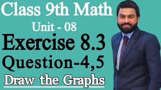 Class 9th Math Unit 8 Exercise 83 Q4Q5 9th Class Math Exercise 83 Q4Q5How to draw the graph [upl. by Eseeryt385]