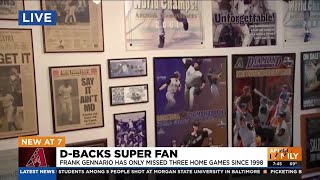 Arizona Diamondbacks super fan shows off memorabilia dedicated to team [upl. by Nahgam427]