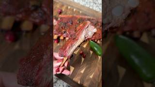 Cranberry Jalapeño Glazed Ribs bbq outdoorcooking grill traegergrills [upl. by Eloc]