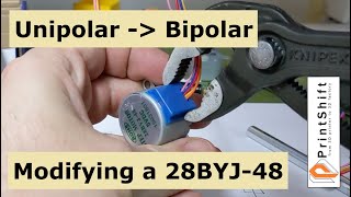 Unipolar to Bipolar 28BYJ48 Stepper Motor Upgrade with explanation [upl. by Ahsiugal]