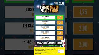 Pronostic NBA  Matchs du 26 au 27 mars pronosticnba pronostic nba shorts [upl. by Rodie644]