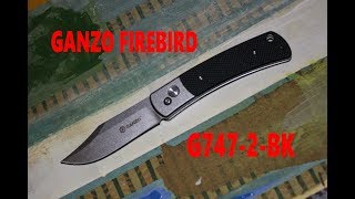 Ganzo Firebird G7472BK  Automatic Button Knife  Ganzo G747  4K Video [upl. by Ainezey]