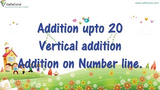 Addition upto 20 l Addition upto 20 on number line l addition upto 20 in vertical addition l grade 1 [upl. by Nanreit]