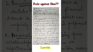 Meaning of Rule against bias explained lecture with notes ￼Lawvita [upl. by Lyall]