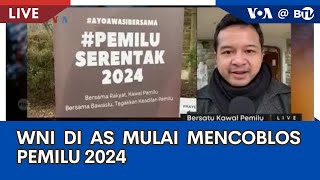 Laporan VOA untuk BTV WNI di AS Mulai Mencoblos Pemilu 2024 [upl. by Lleze]