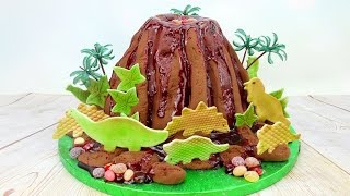 Jurassic Volcano Cake With Lava amp Dinosaurs [upl. by Nottage]