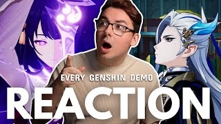 VETERAN GENSHIN IMPACT PLAYER REACTS TO EVERY CHARACTER DEMO [upl. by Adlen800]