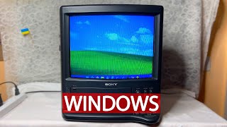 Windows on CRT TV Sony Trinitron  What will happen [upl. by Piselli258]