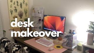 DESK MAKEOVER  Makeover My Desk Setup With Me [upl. by Elpmet178]