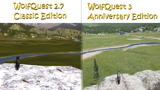 WolfQuest 27 Classic VS WolfQuest 3 Anniversary Edition Comparison Amethyst Mountain amp Slough Creek [upl. by Eicats]