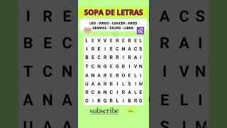 SOLO UN GENIO RESUELVE ESTA SOPA DE LETRAS EN 20s  Esta Sopa de letras pone a prueba tu Mente [upl. by Hesketh322]