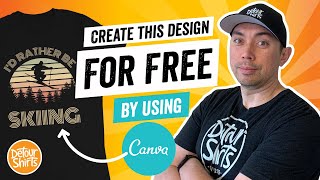 Creating A TShirt Design With Canva the FREE TShirt Design Website  Vintage Sunset Curve Tutorial [upl. by Mooney]