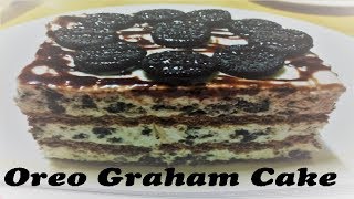 Nobake Oreo Graham Cake  Cookies amp Cream graham CakeIce box Cake [upl. by Hawthorn559]