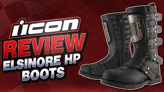 ICON 1000 Elsinore HP Boot Review from Sportbiketrackgearcom [upl. by Yerac]