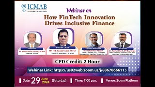 ICMAB  Webinar on “How FinTech Innovation Drives Inclusive Finance”  ICMAB [upl. by Gnirol]