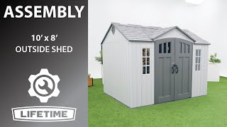 Lifetime 10 x 8 Outside Shed  Lifetime Assembly Video [upl. by Yztim]