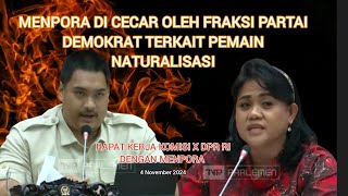 Menpora di cecar DPR terkait pemain naturalisasi [upl. by Arua]