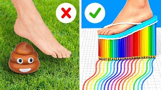 COLORFUL SHOE HACKS 🌈 POPULAR VS UNPOPULAR GIRLS AT SCHOOL by 123 GO [upl. by Ayekan320]