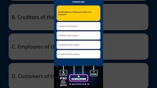 GK MCQ Quiz What are Debenture holders of a company [upl. by Idona]