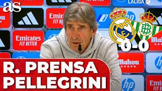 PELLEGRINI RUEDA PRENSA completa hoy REAL MADRID 0  BETIS 0 [upl. by Leind]