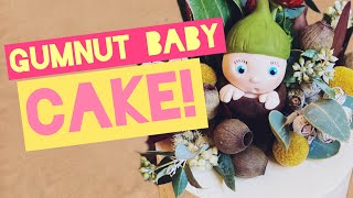 GUMNUT BABY CAKE Cake decorating fondant figurine tutorial [upl. by Auop518]