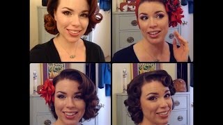 Easy 50s Pin Curl Styles for Shoulder Length Hair [upl. by Ellehcem]