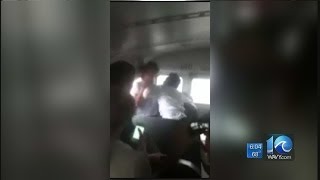 School bus quotfightquot caught on video [upl. by Arakahs]