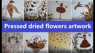 Pressed dried flowers artworkpressed flower art ideaspressed flower and leaves art by Nosheen Ch [upl. by Shing375]