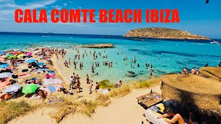 IBIZA CALA COMTE BEACH WALK 5K UHD July 2024  Beautiful IBIZA BEACH WALK near San AntonioPart 1 [upl. by Eca545]