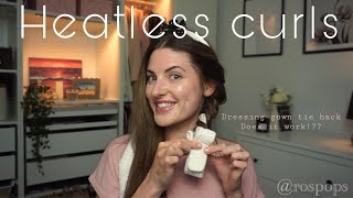 Heatless curls using a dressing gown tie  Does it work [upl. by Nanah]